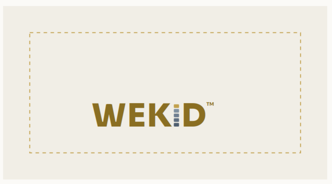 The wordmark inside a dashed boundary showing the required clear space on all four sides